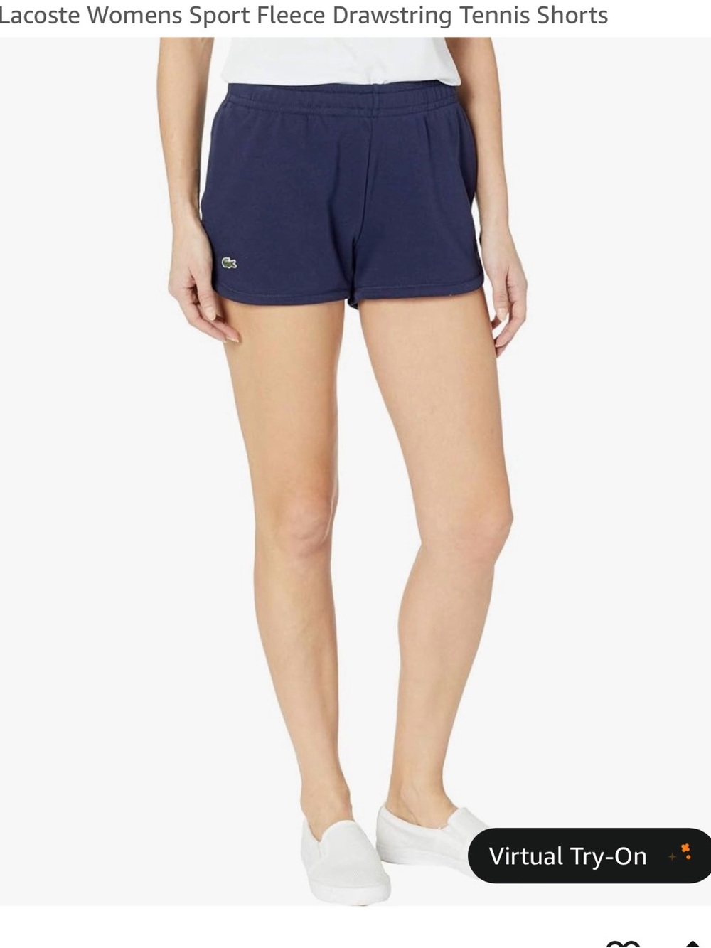 Lacoste Navy Athletic Fleece Drawstring Shorts- cute for Pickleball